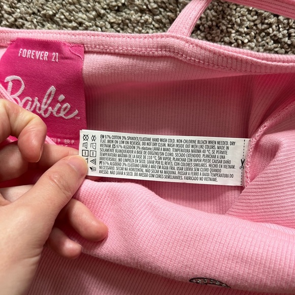 FOREVER 21 Barbie Core Small Crop Top & XS Biker Shorts Set - Picture 10 of 16